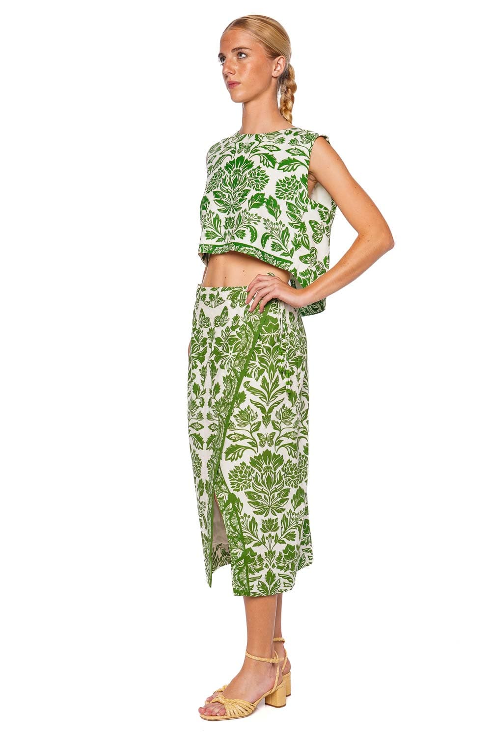 FARM Rio Delicate Tapestry Wrap Midi Skirt