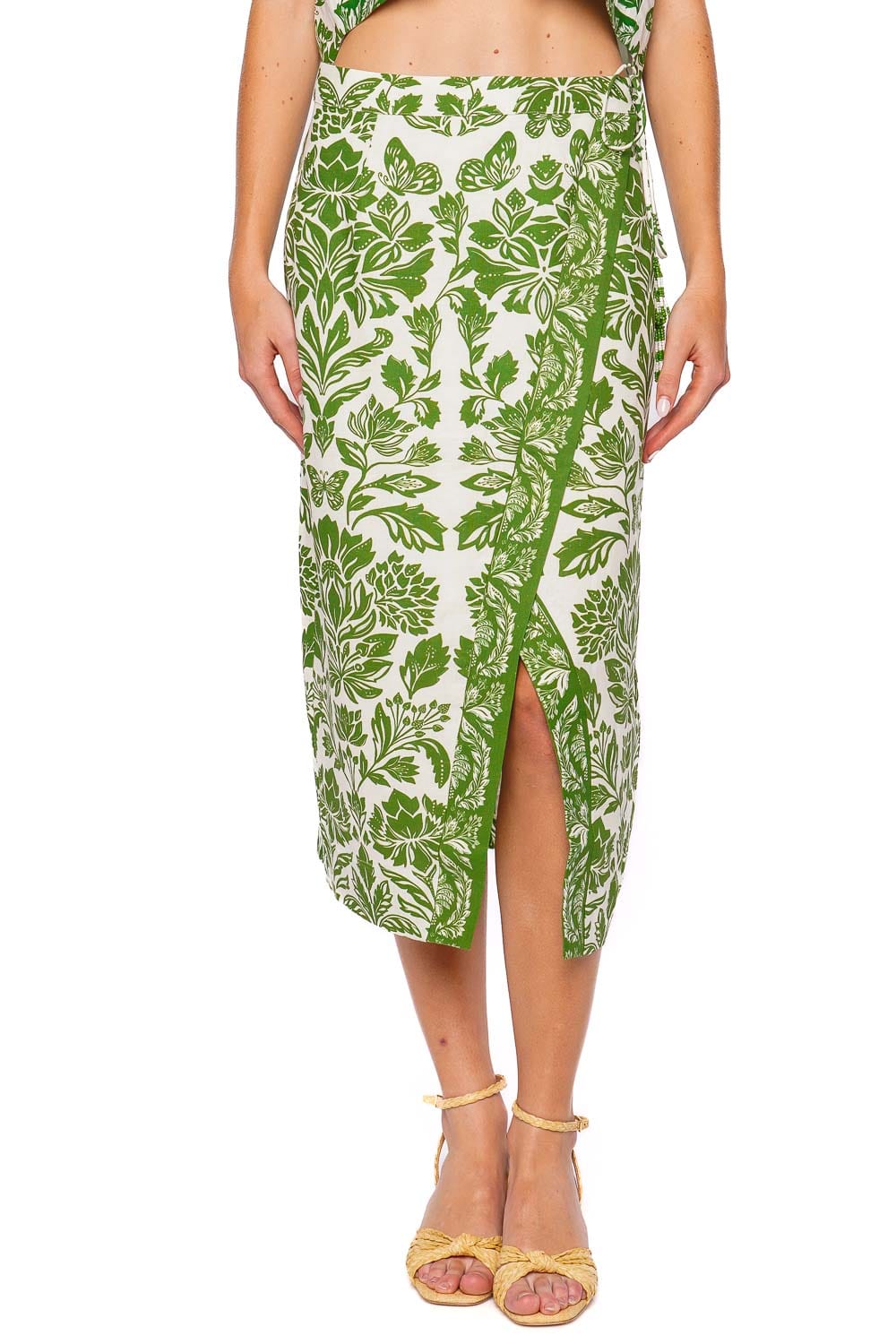 FARM Rio Delicate Tapestry Wrap Midi Skirt