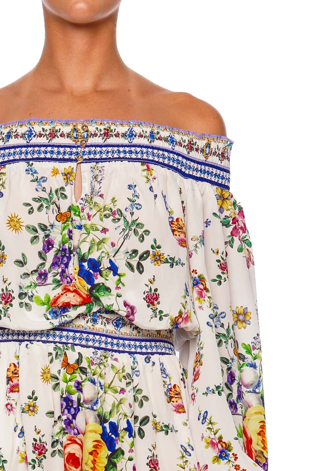 Camilla OFF SHOULDER SHORT DRESS 00035220-TILEDARL TILES DARLS
