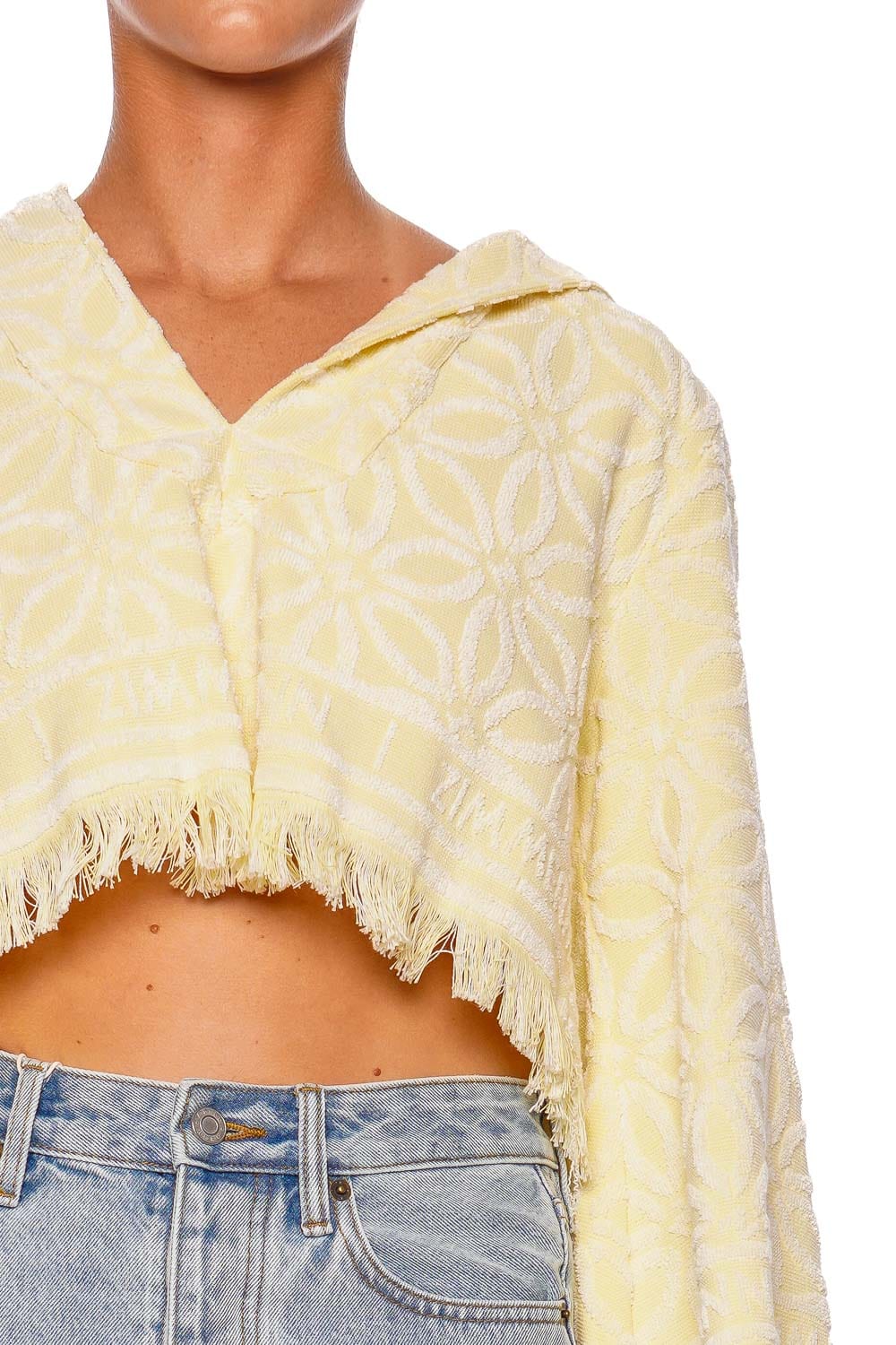 ZIMMERMANN Coco Towelling Hooded Top 4285TSS254 Yellow/Cream