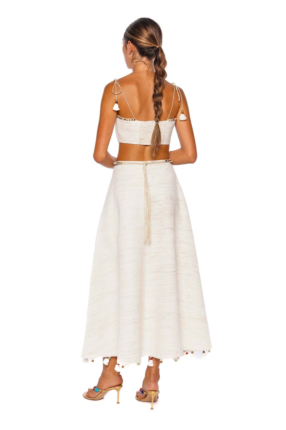 Rhiannon Bead Trimmed Midi Skirt