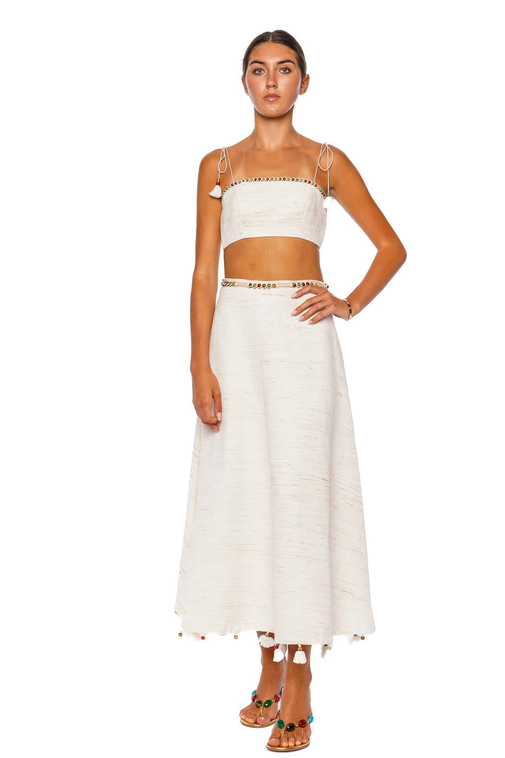 ZIMMERMANN Rhiannon Bead Trimmed Cropped Bodice