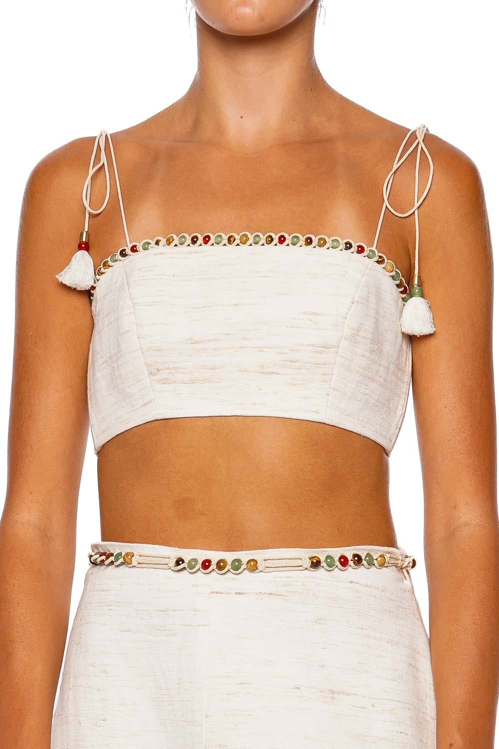 ZIMMERMANN Rhiannon Bead Trimmed Cropped Bodice