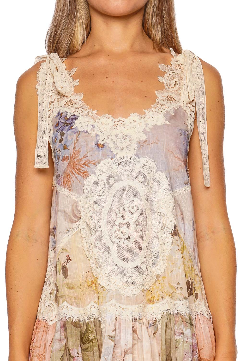 【新品・未着用】Lace Trimmed Chambray Dress ZD243155 Dover Chambray Dress Sun Bleached Indigo – Kate and