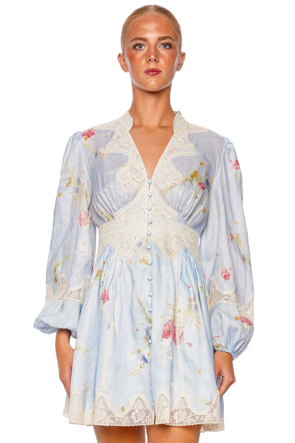 Lucky Lace Plunge Mini Dress