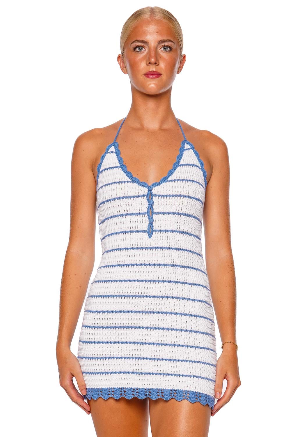 LoveShackFancy Lilibelle Knited Halter Mini Dress