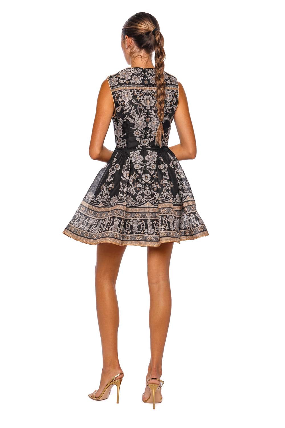 ZIMMERMANN Balance Black Stamp Peplum Mini Dress