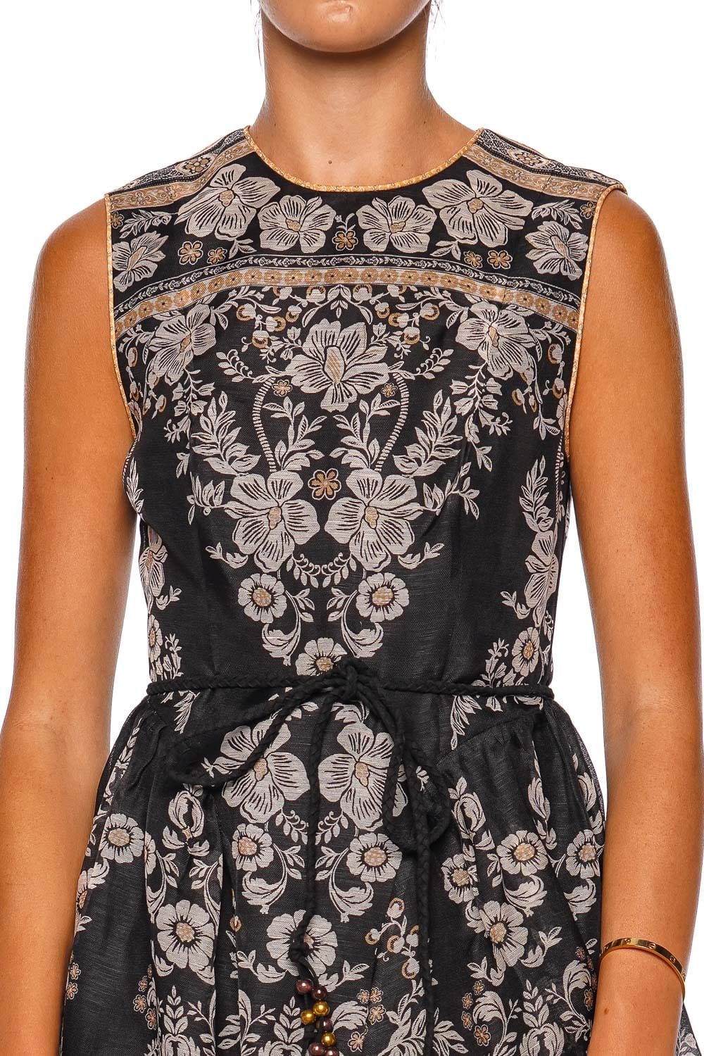 ZIMMERMANN Balance Black Stamp Peplum Mini Dress