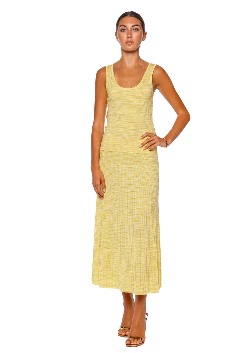 ZIMMERMANN Illuminate Lemon Mouline Ribbed Tank