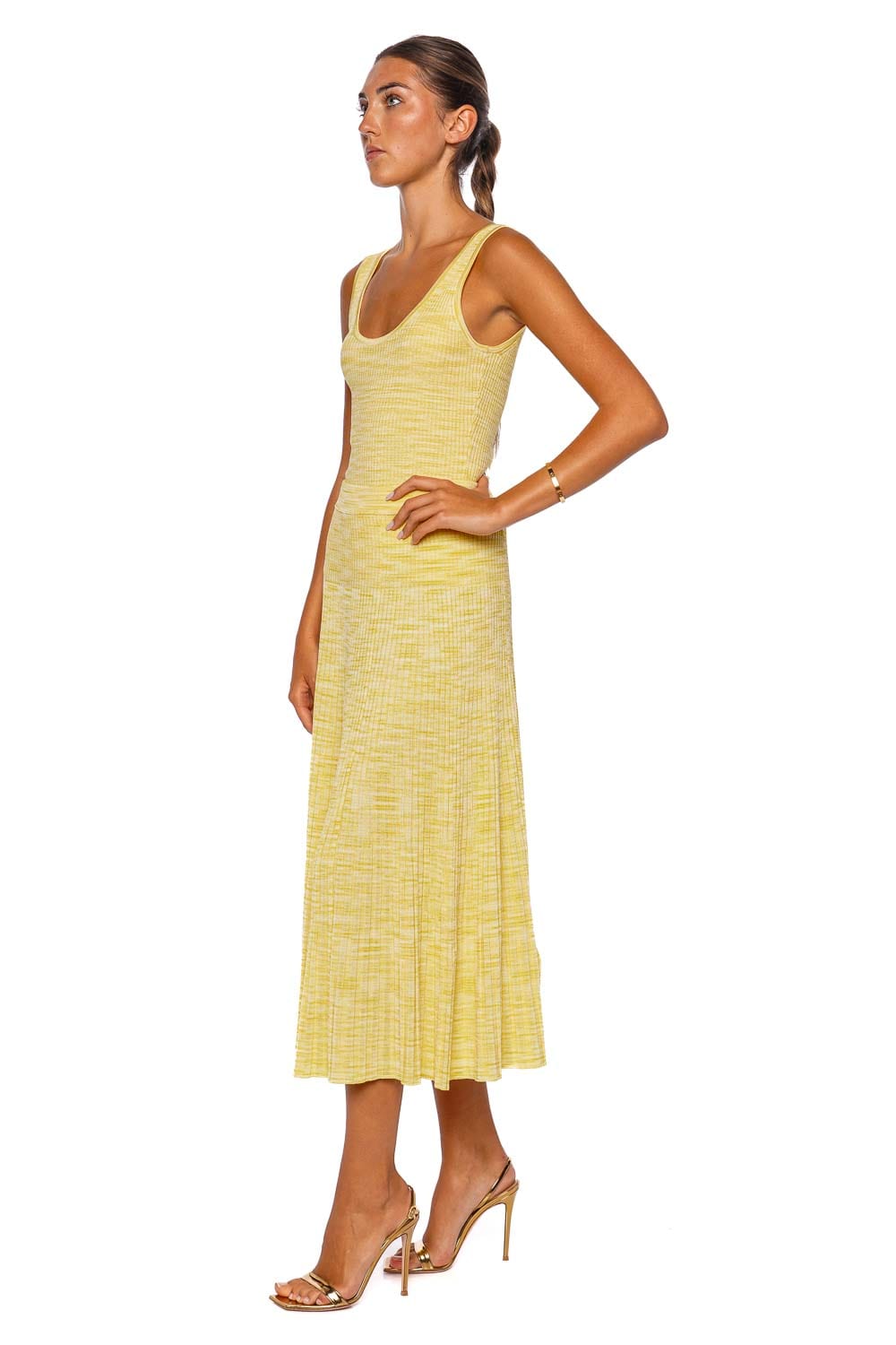 ZIMMERMANN Illuminate Lemon Mouline Ribbed Midi Skirt