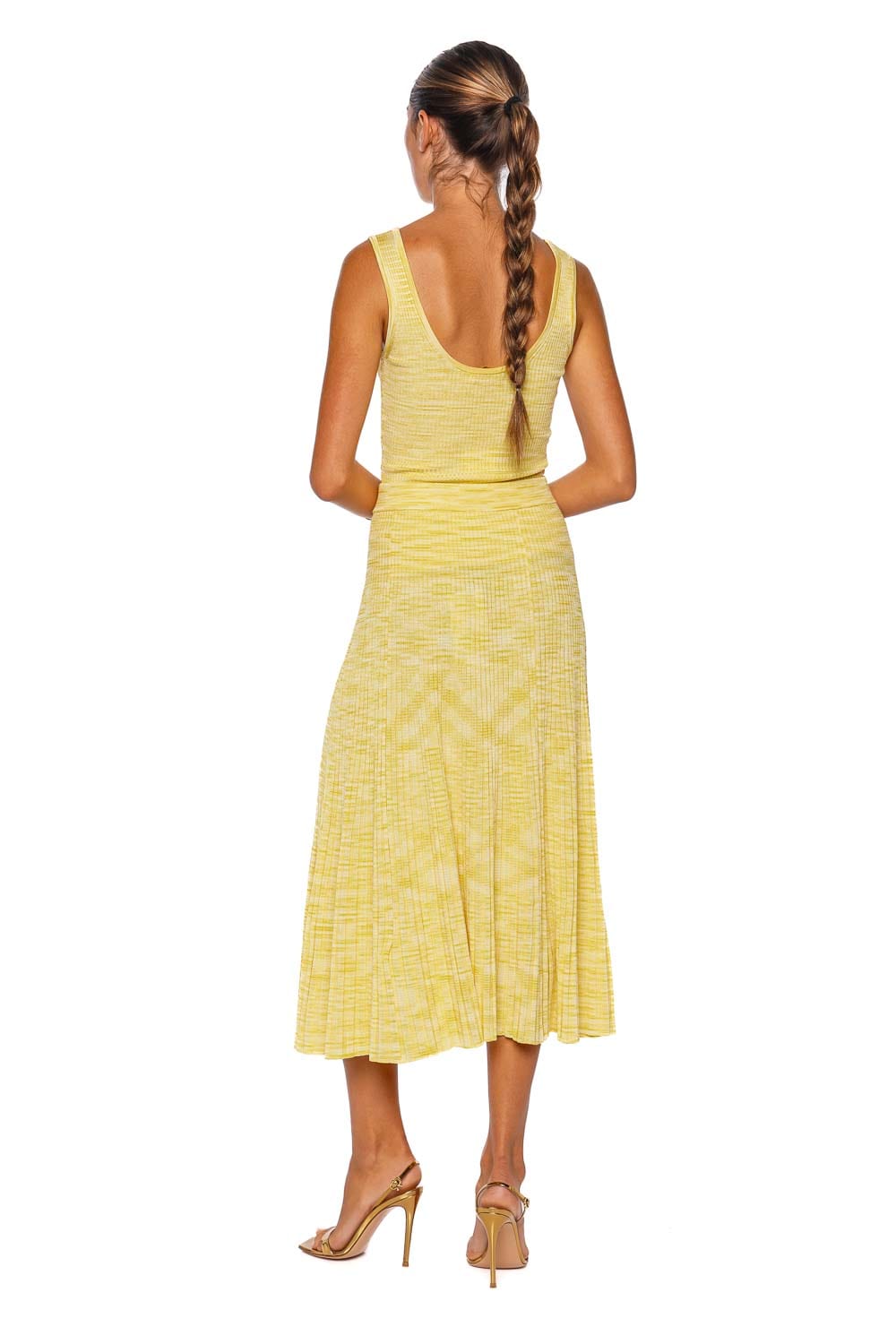 ZIMMERMANN Illuminate Lemon Mouline Ribbed Midi Skirt