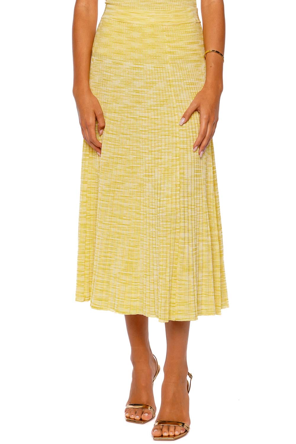 ZIMMERMANN Illuminate Lemon Mouline Ribbed Midi Skirt