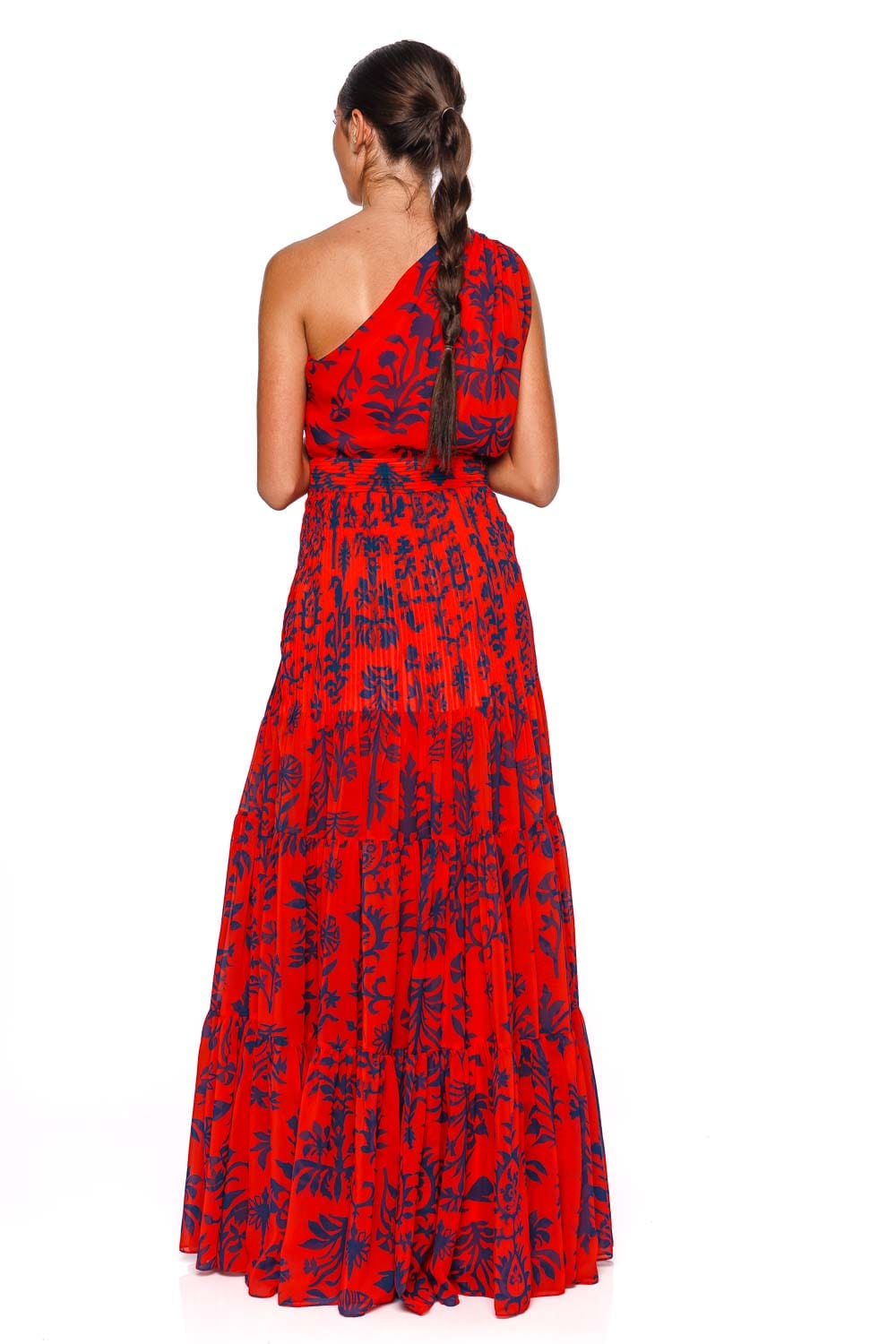 Andres Otalora Illia Native Symbols Reverse One-Shoulder Maxi Dress