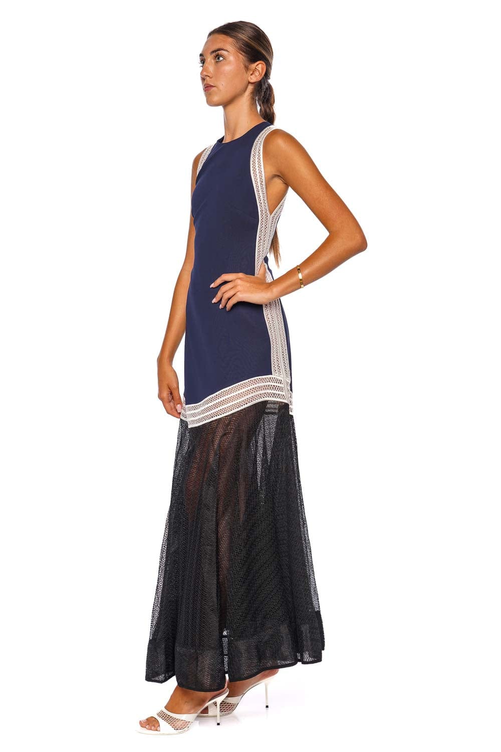 SIMKHAI Zaharia Mixed Lace Midi Dress