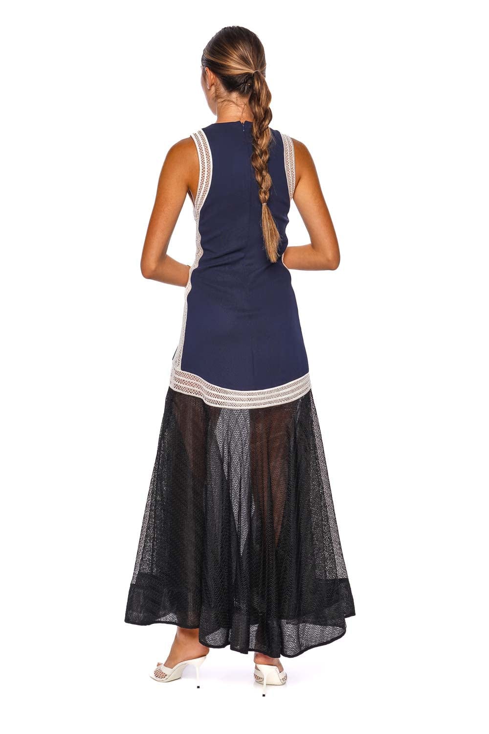 SIMKHAI Zaharia Mixed Lace Midi Dress