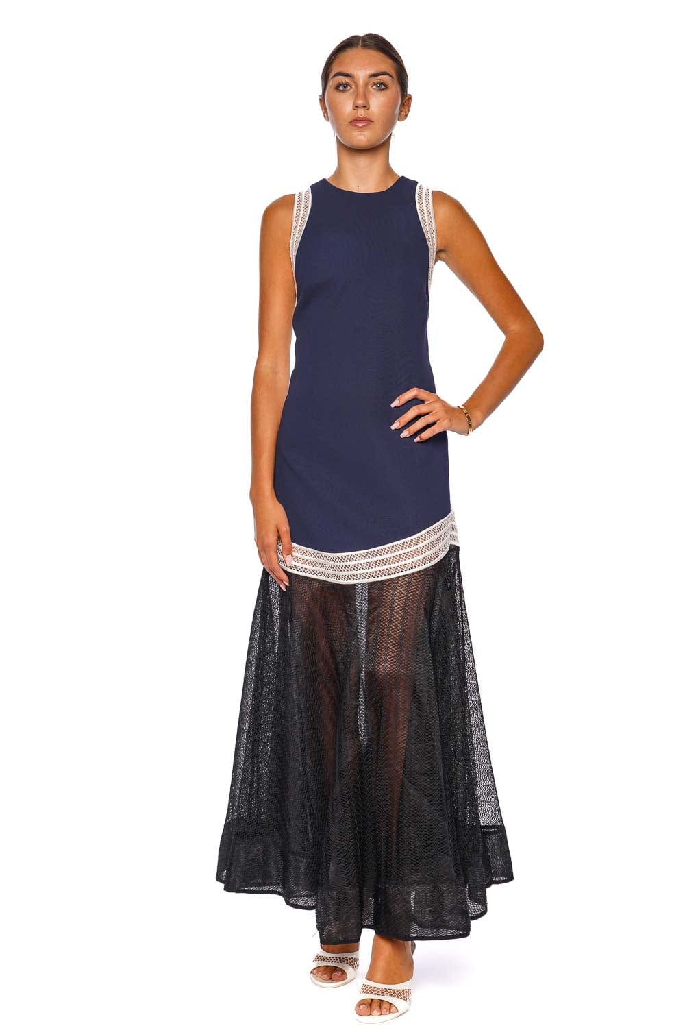 SIMKHAI Zaharia Mixed Lace Midi Dress