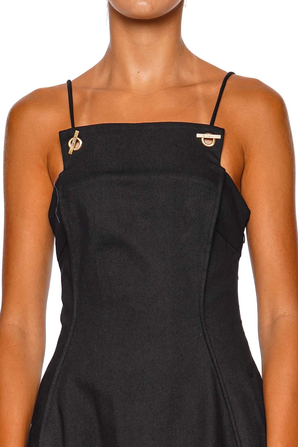 Cult Gaia Becky Black Grommet Mini Dress
