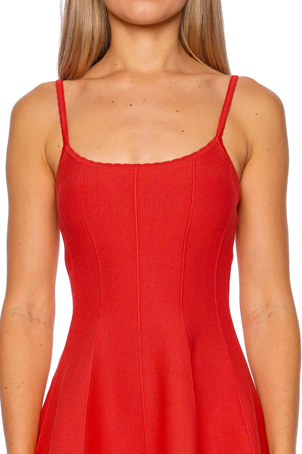 Fleur Du Mal Coral Crush Flared Corset Mini Dress