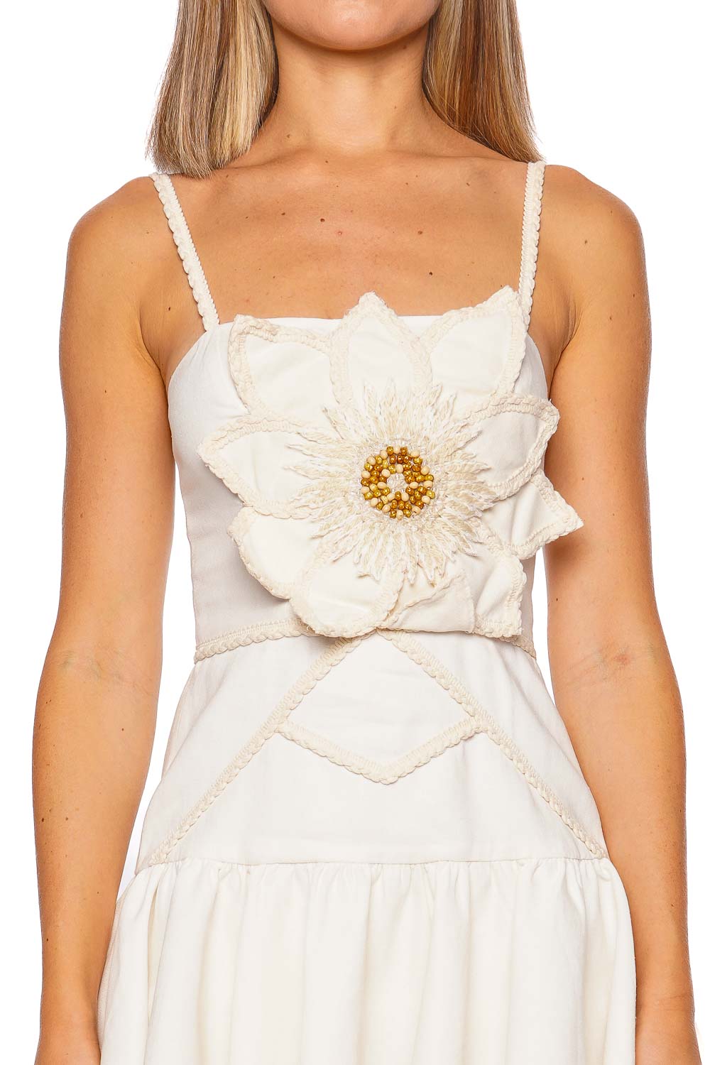 PatBO Tropic Linen Flower Mini Dress