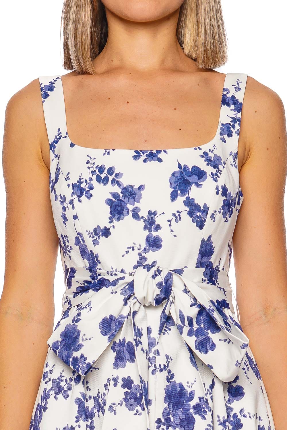 Carolina Herrera Floral Sash Tie Sleeveless Midi Dress Carolina Herrera Floral Sash Tie Sleeveless Midi Dress