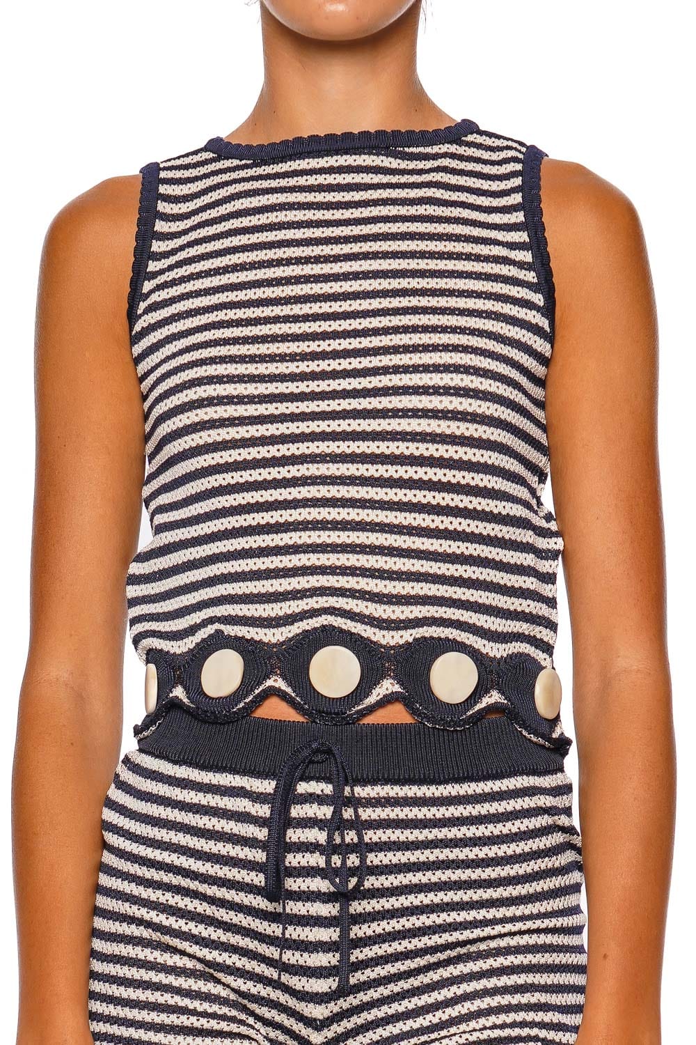 Azulu Rocio Navy Stripe Knit Top