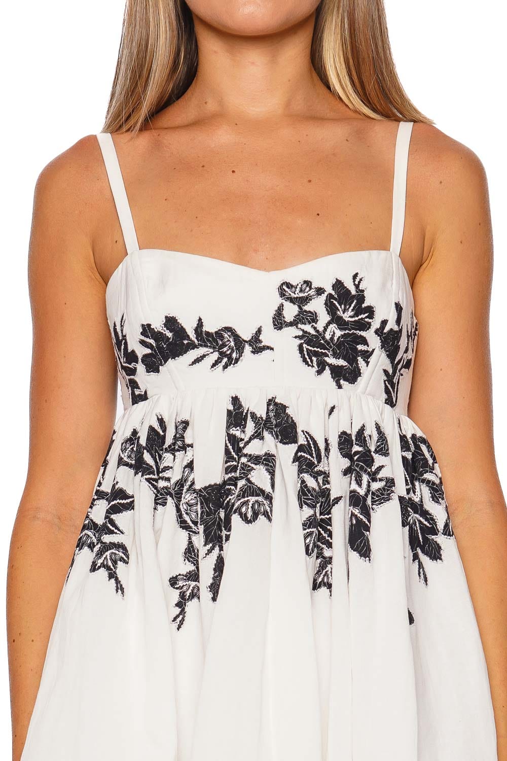 Hemant and Nandita AAHI SHORT DRESS WITH QUILTED YOKE HN-AAHI-5872 BLACK & WHITE
