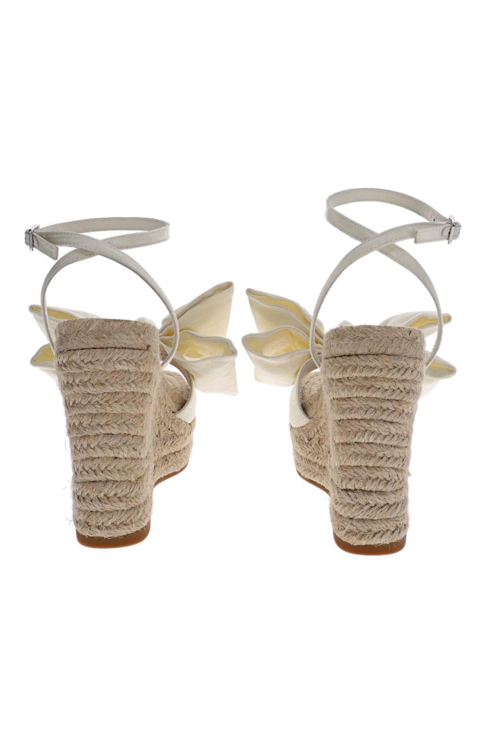 Angelina Cream Moiré Bow Wedge - Main Image