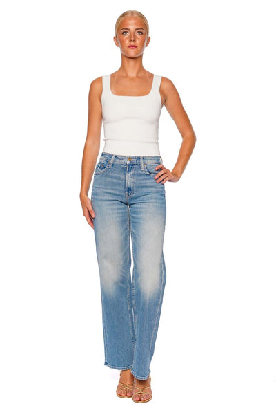デニム・ジーパン MOTHER 'The Spinner Zip Sneak' jeans White MOTHER 'The Spinner Zip Sneak' jeans White