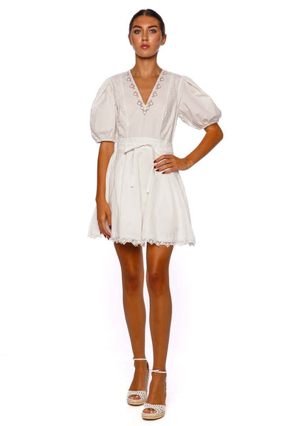 Camila Embroidered Short Sleeve Mini Dress