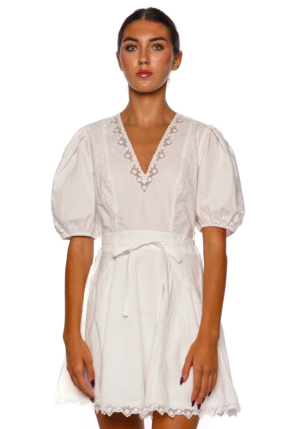 Camila Embroidered Short Sleeve Mini Dress