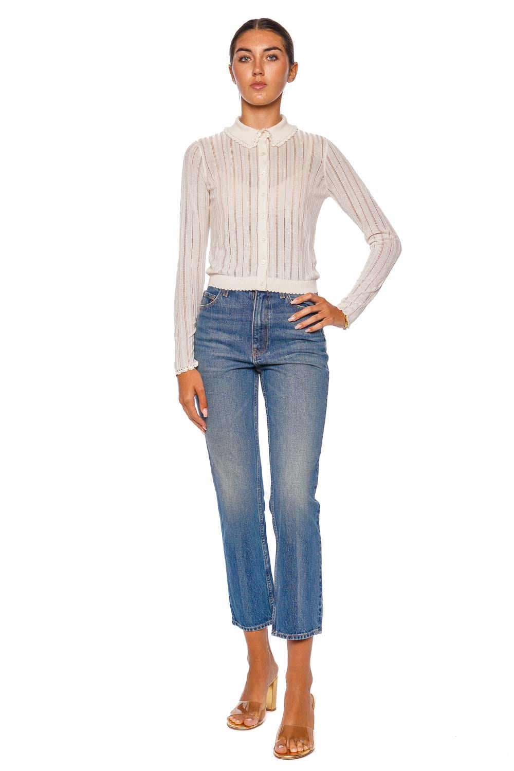 Ulla Johnson Lottie Pristine Pointelle Knit Cardigan