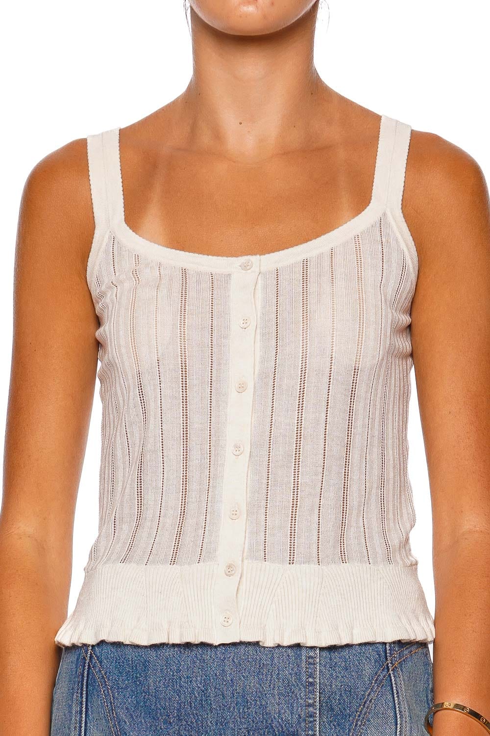 Ulla Johnson Callie Pristine Pointelle Knit Camisole