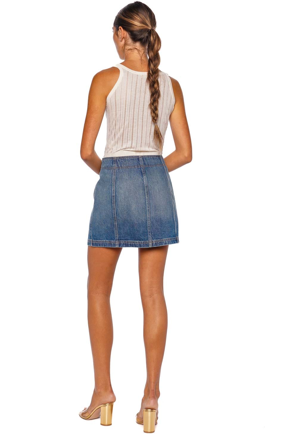 Ulla Johnson The Clara Buttoned Denim Mini Skirt