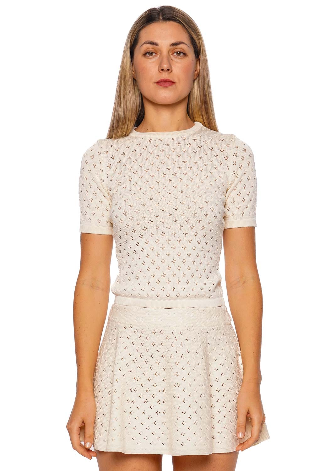 Spots　pattern　knitted skirt How to Knit Annaliese skirt pattern Perpendicular Sideways