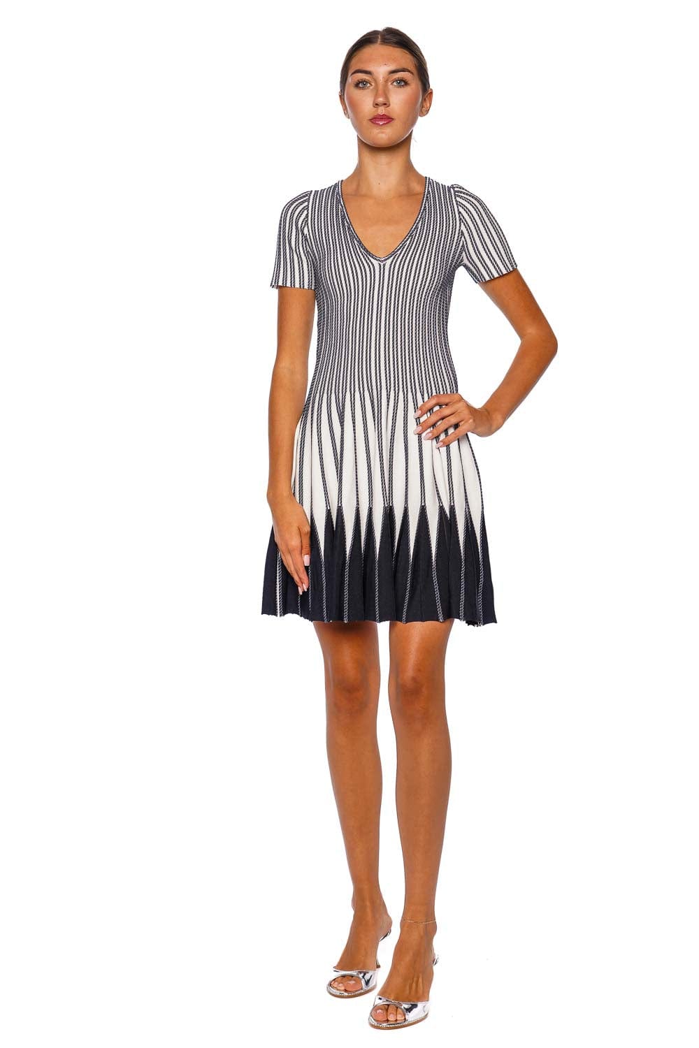 SIMKHAI Beckett Striped Short Sleeve Mini Dress
