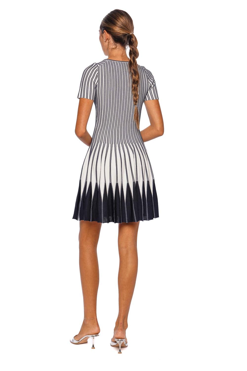 SIMKHAI Beckett Striped Short Sleeve Mini Dress