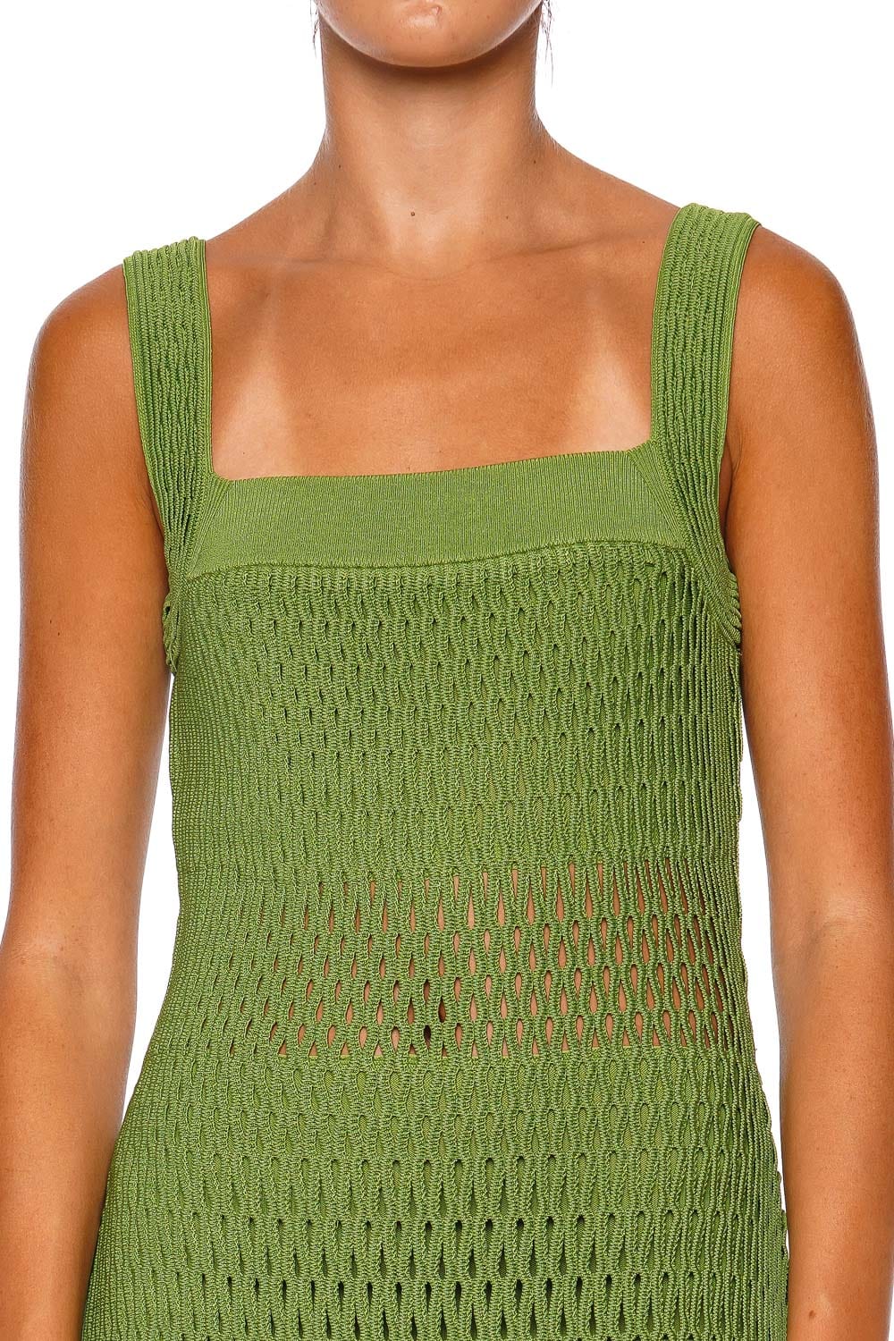 SIMKHAI Lyria Kiwi Fringe Knit Mini Dress