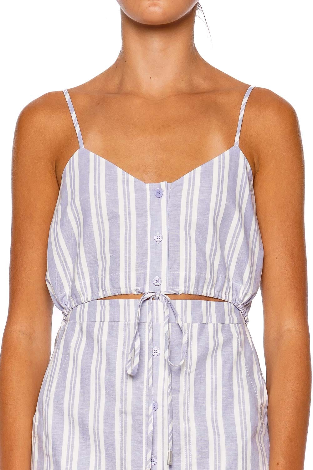 SIMKHAI Annie French Blue Striped Mini Dress