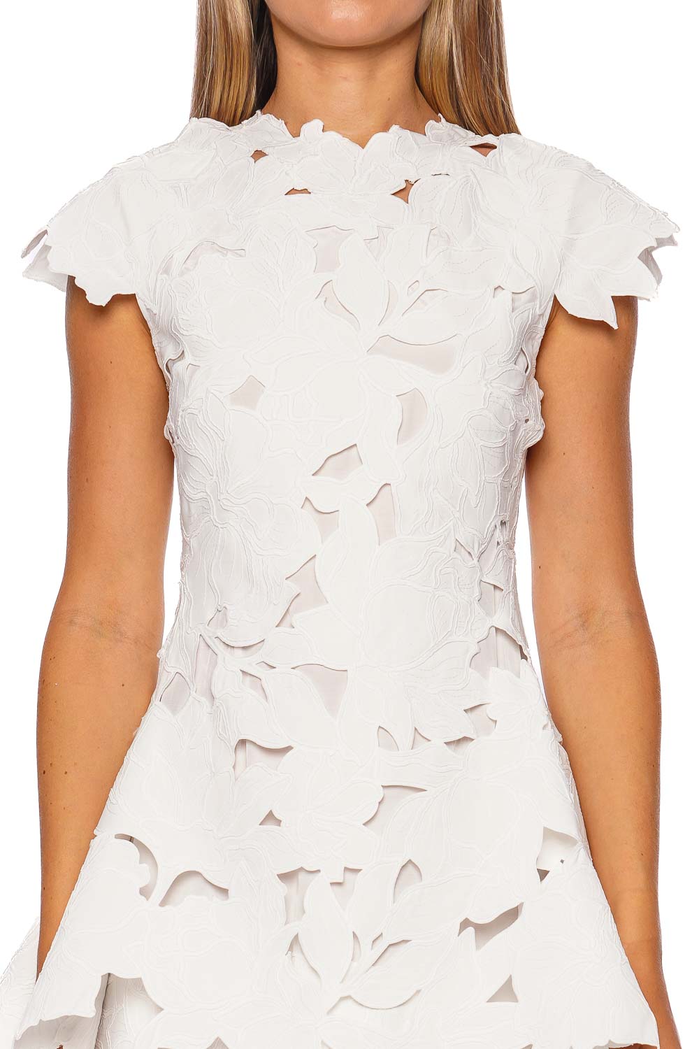 SIMKHAI Holloway Embroidered Cap Sleeve Mini Dress