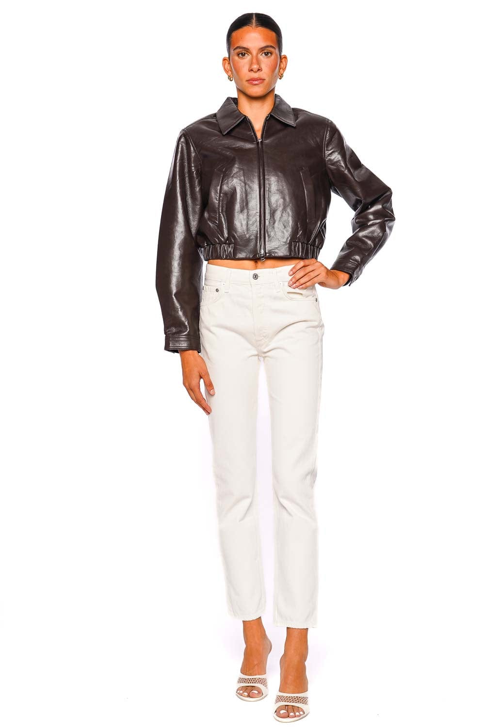 AGOLDE Essie Chocolate Recycled Cropped Jacket