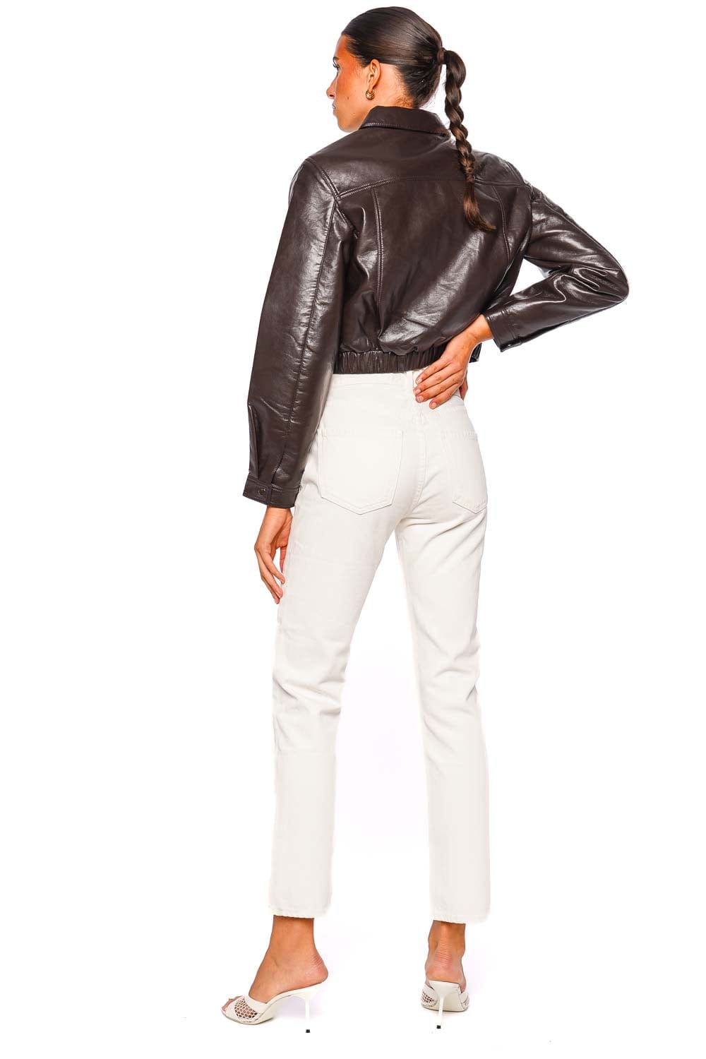 AGOLDE Essie Chocolate Recycled Cropped Jacket