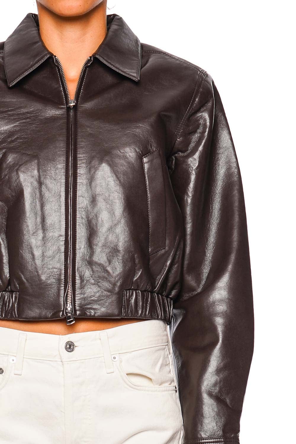 AGOLDE Essie Chocolate Recycled Cropped Jacket