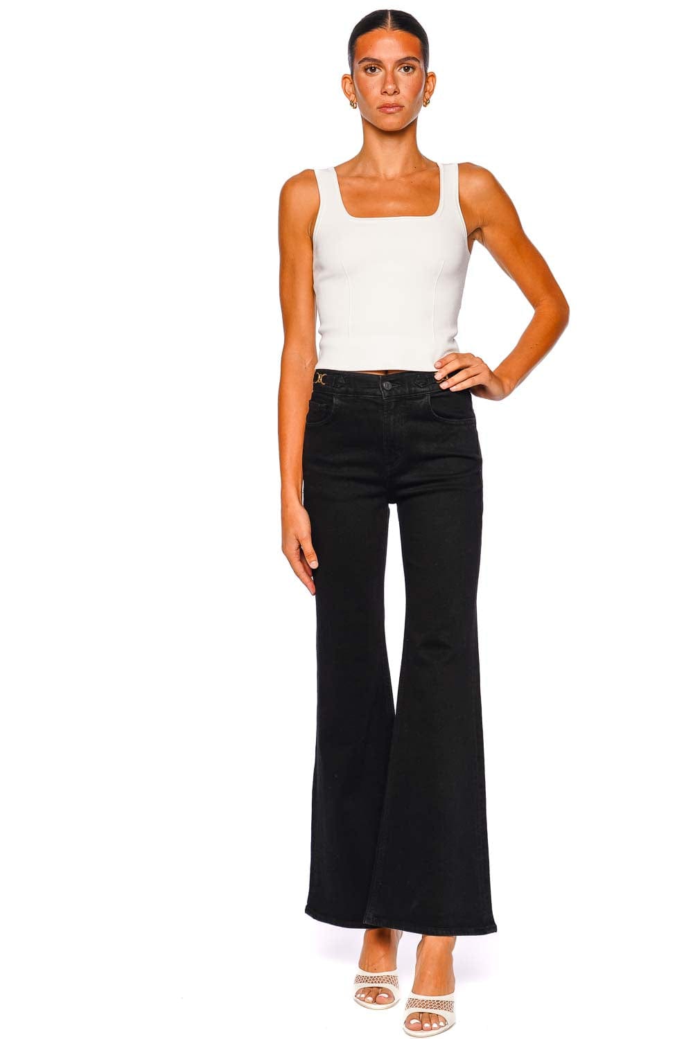 Citizens of Humanity Kimberly Rich Black Flare Horsebit Jeans