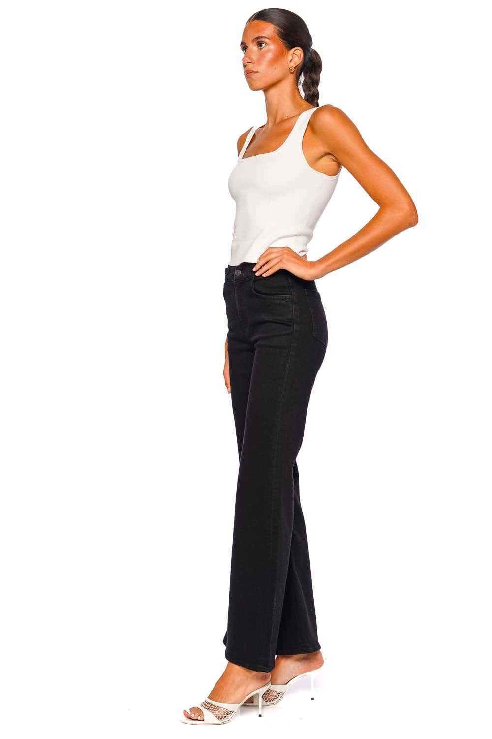 Citizens of Humanity Kimberly Rich Black Flare Horsebit Jeans