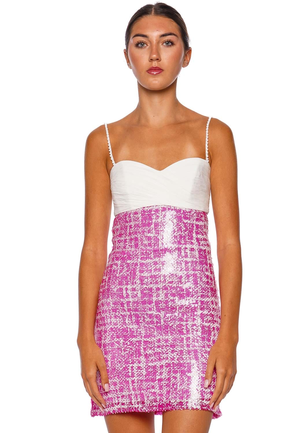 Francesca Miranda Dolce Rosado Embellished Mini Dress