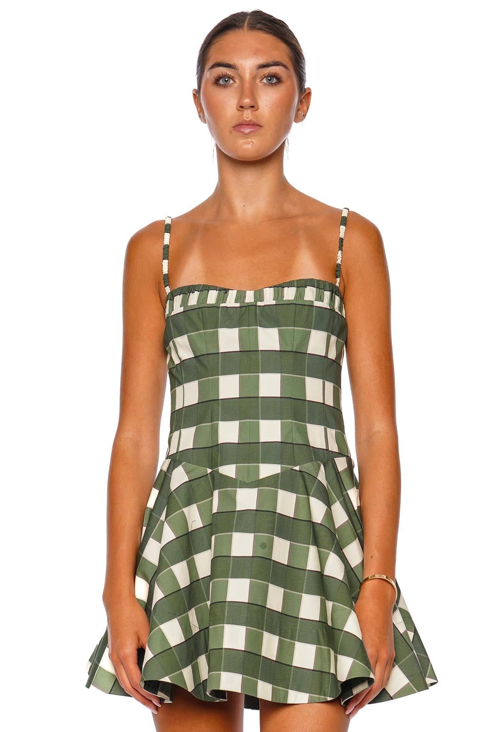 CLEA Georgia Lucca Check Cotton Mini Dress