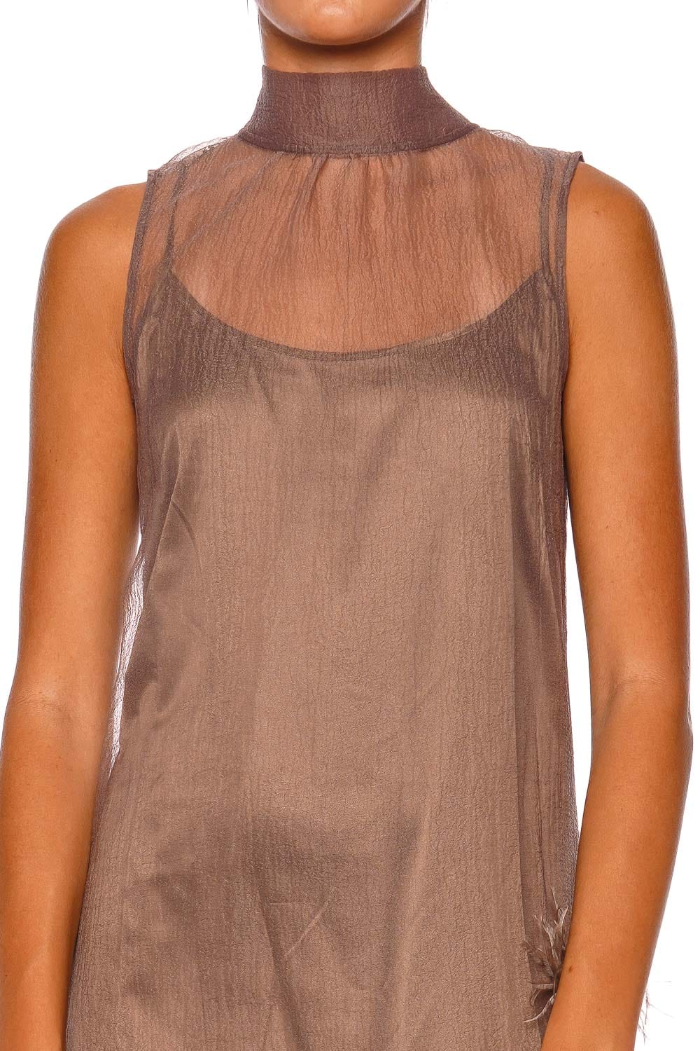 Staud Albee Truffle Sleeveless Tie-Back Maxi Dress