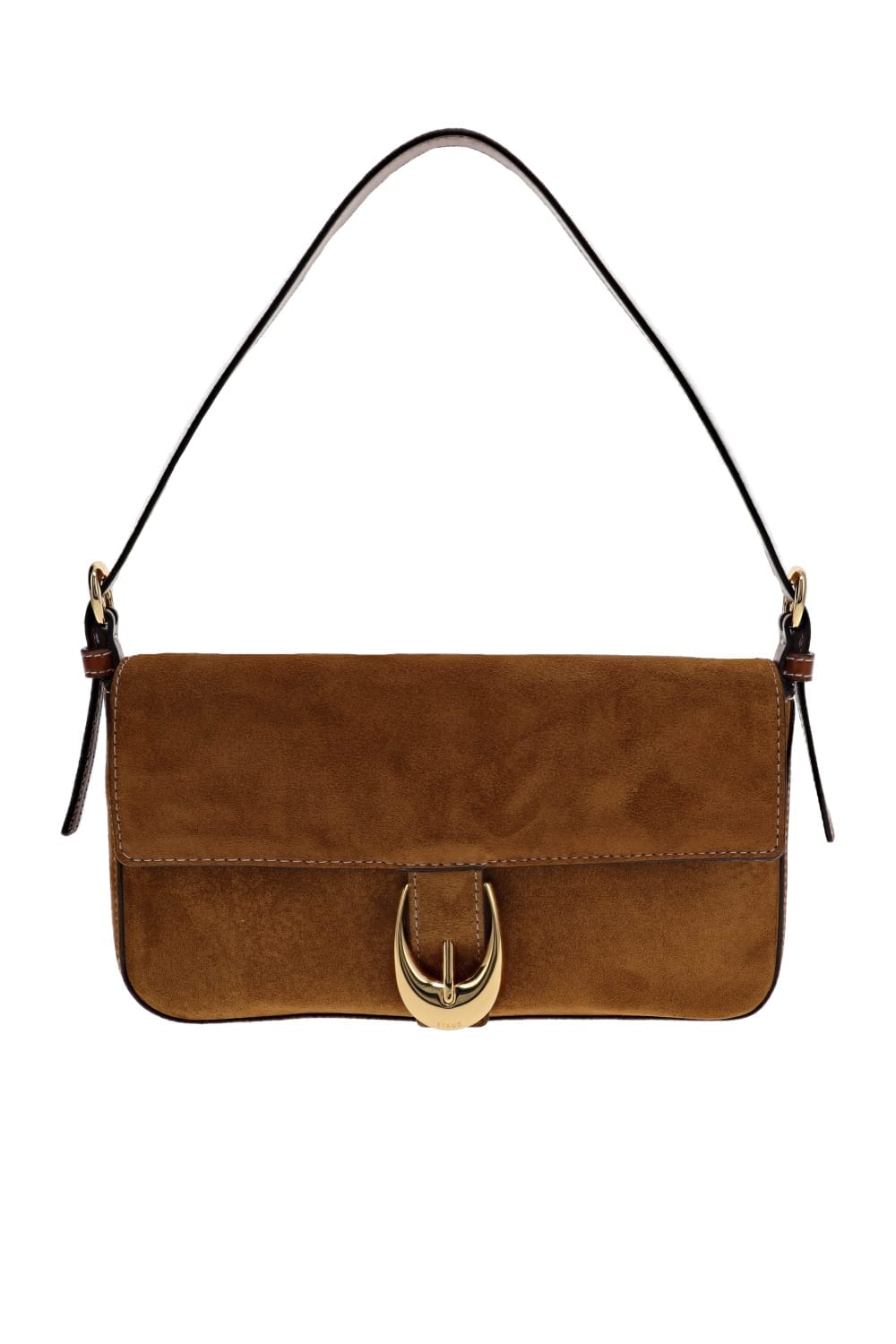 Staud Harlow Tan Suede Leather Shoulder Bag