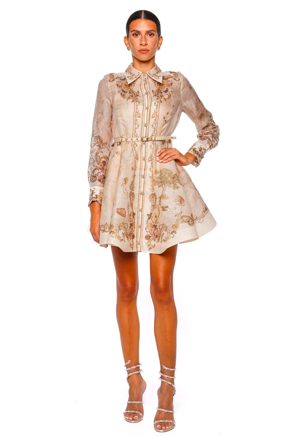 ZIMMERMANN Memento Buttoned Long Sleeve Mini Dress