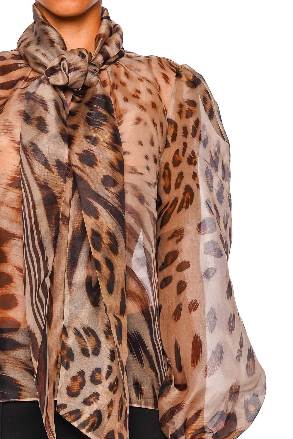 Retrofête Peregrine Animal Print Silk Blouse